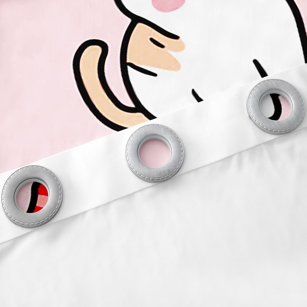 Pink Blackout Cat Curtains - Kawaii Animal Themed, 76Wx54L, Perfect for Kids & Pets, Colorful Kitten Window Treatments