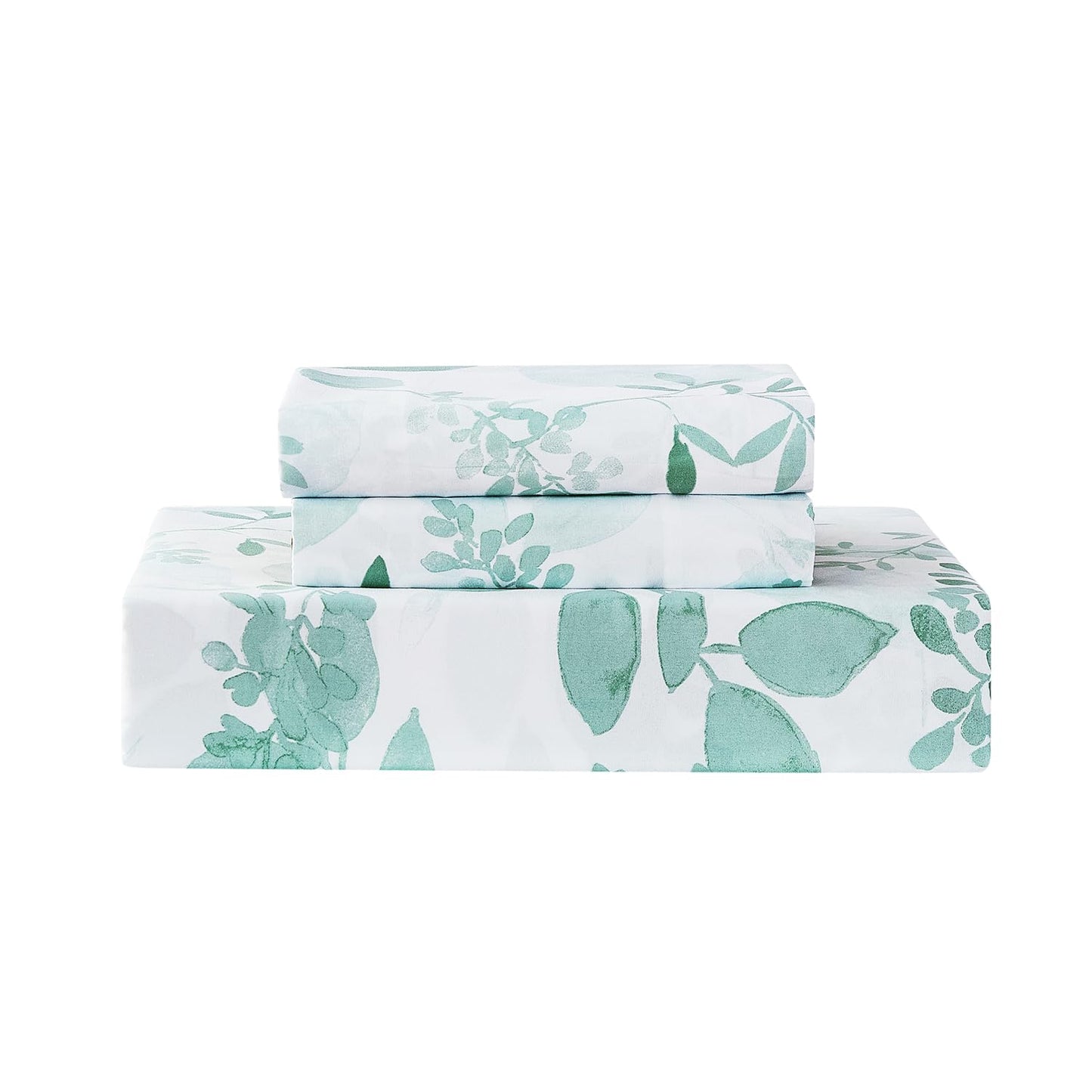 Vaulia Soft Microfiber Floral Duvet Cover King Size, Green Chic Botanical Print Pattern, Lightweight and Breathable Design, 3-Piece Set (1 Duvet Cover 2 Pillow Shams)