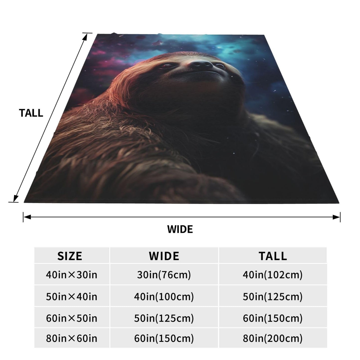 amepay Cute Galxay Sloth Blanket Gifts for Kids Adults Women Flannel Throw Blankets for Home Couch Bed Sofa Soft Fuzzy Lightweight Decor All Season 60x50 Inches