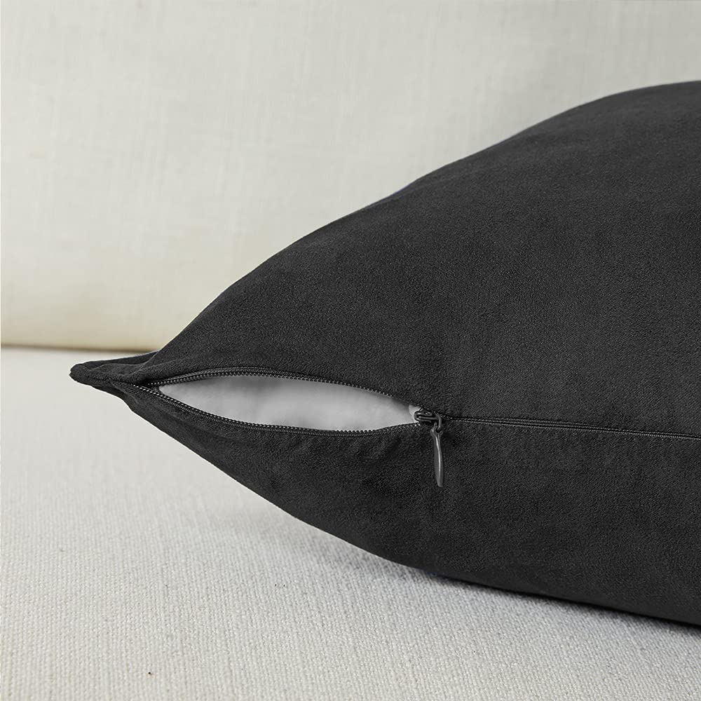 Fancy Homi 2 Packs Sage Green Decorative Throw Pillow Covers 18x18 inch, Super Soft Faux Suede Decor Square Pillow Covers, Solid Cushion Cover for Couch Living Room Sofa Bedroom 45x45 cm