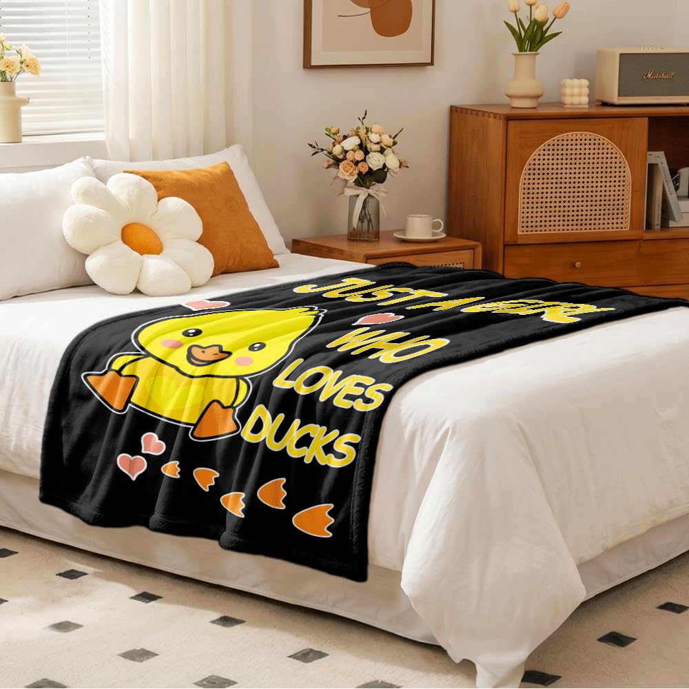 Darani Just A Girl Who Loves Ducks Lightweight Super Soft Cozy Throw Blanket Warm and Lightweight Soft Flannel Blankets 50x40 Small for Kid Bed Blanket