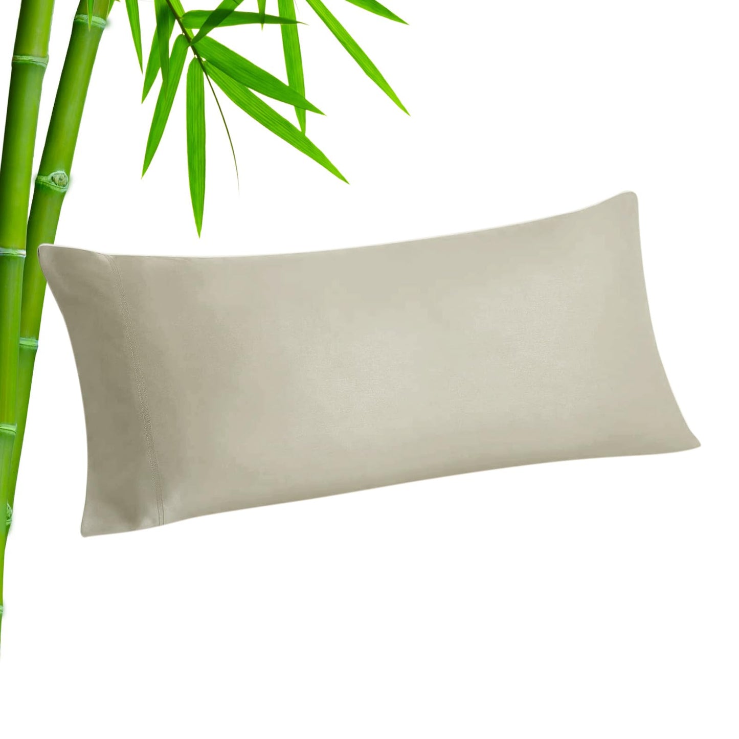 BEDELITE Body Pillow Cover, Rayon Made from Bamboo, Cooling Body Pillow Pillowcase for Hot Sleepers and Night Sweats, Breathable & Silky Soft Full Long Pillow Case Cover (Linen, 20x54 Inches)