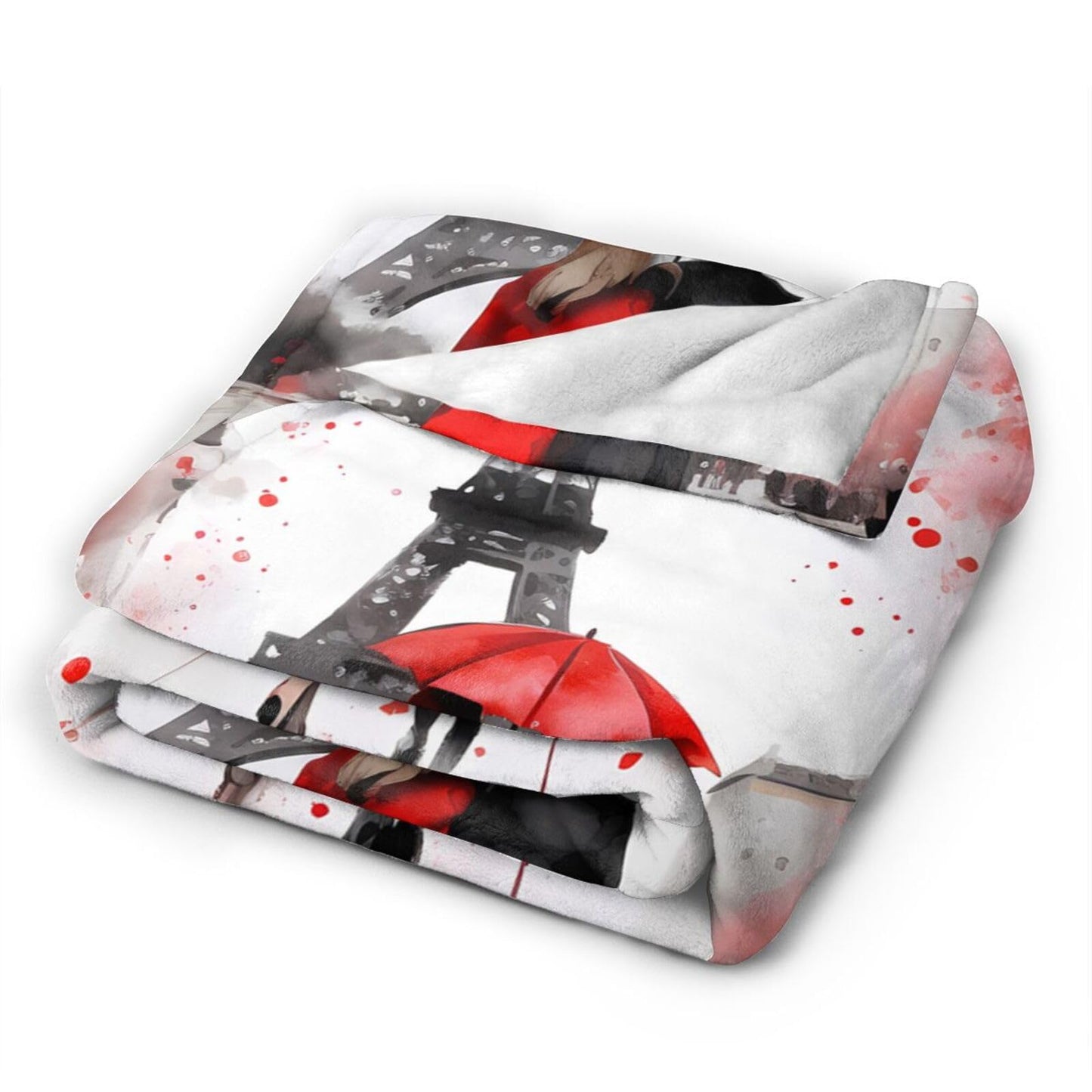 Dewoofly Paris Eiffel Tower Ultra-Soft Flannel Throw Blankets, Romantic France Blanket for Bed Couch Sofa, All Seasons Home Camper Travel 60"x50"