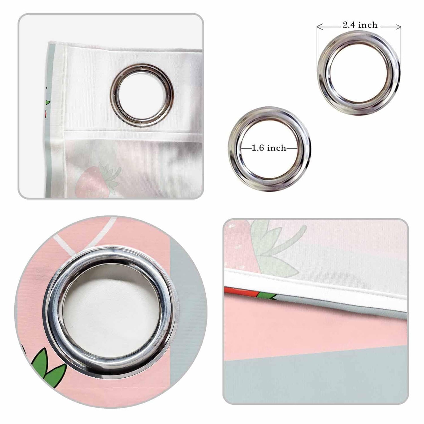 Haciadan Strawberry Doorway Curtains Pink Strawberry Fruit Summer 1 Panel 34" W X 80" L Door Drape for Kitchen Restaurant Bedroom Living Room