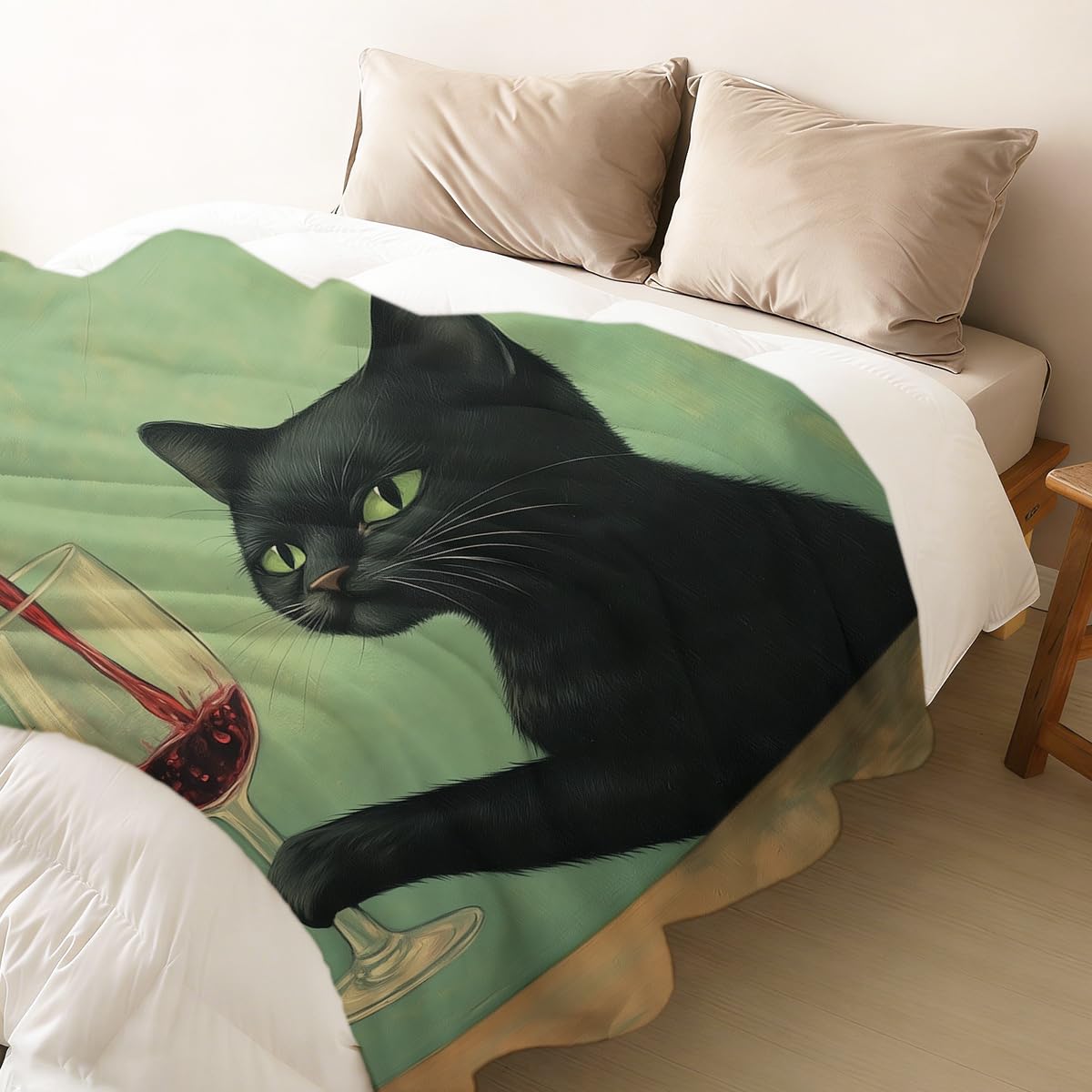 HUNXIAOJ Cat Blanket Throw Flannel Soft Cozy Cute Cat Decor Pet Blanket for Couch Bed Sofa Gift for Women Girls Kids 49"x59"