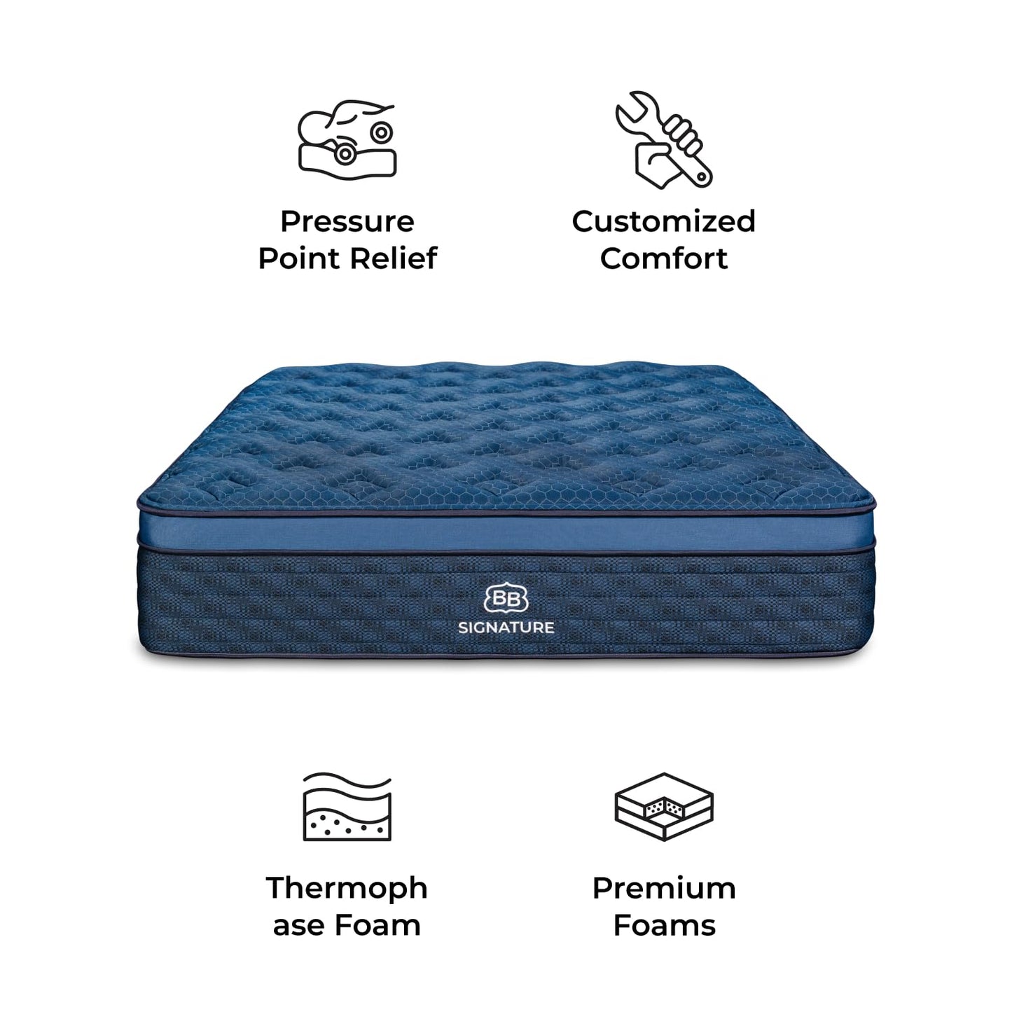 Brooklyn Bedding Signature Hybrid RV King 70"x80" 13 Inch Mattress, Soft Feel, CERTIPUR-US Certified Foam