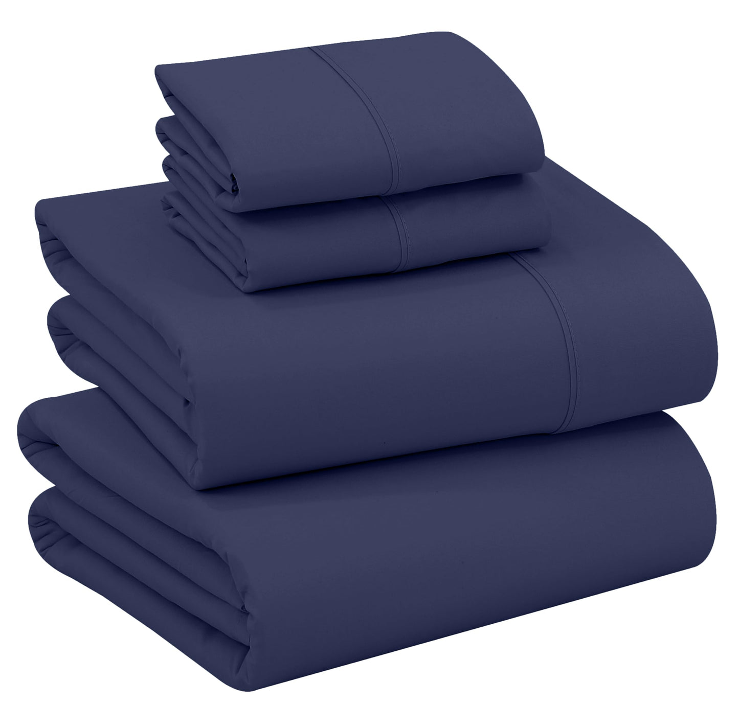 RUVANTI 100% Cotton Percale Sheets, Full Size, Crown Blue