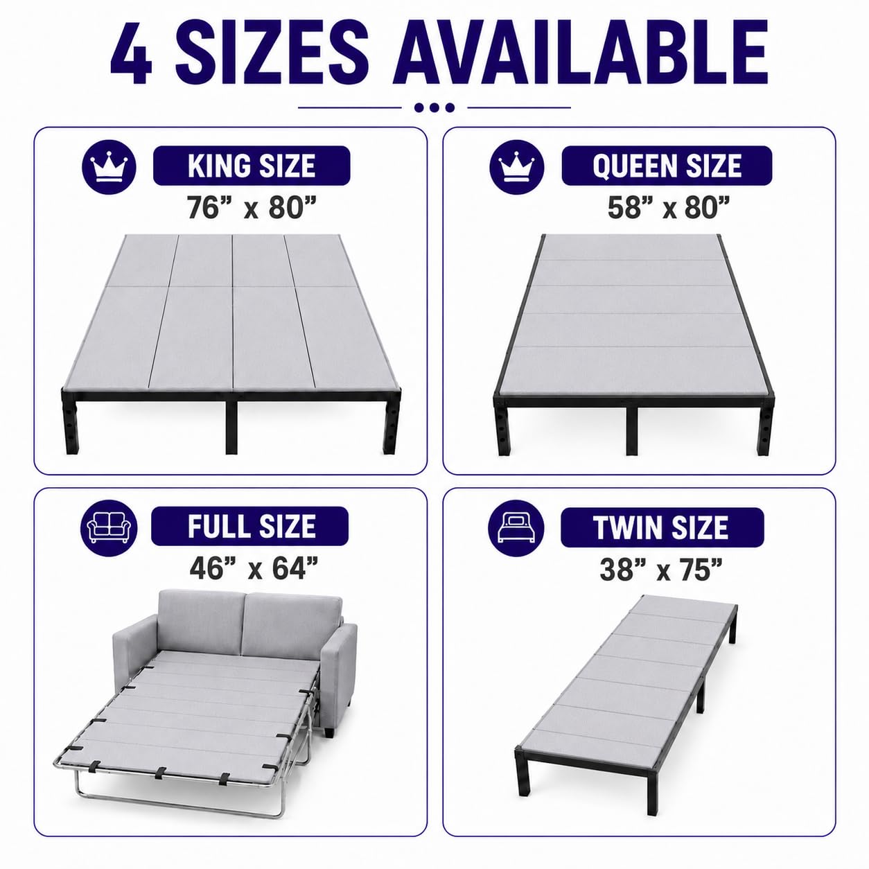 Voyla Plywood Ultra Heavy-Duty Bunkie Board Queen Size 58" x 80" Wood Anti-Sag Under Mattress Bed Support Noise Minimizing Breathable Bunky Board