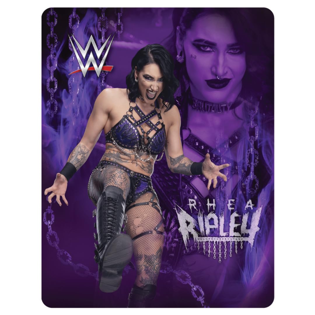 WWE Rhea Ripley Main Event Champions Bedding Super Soft Throw Blanket, 46 in x 60 in, (Official Licensed Product) By Franco Collectibles