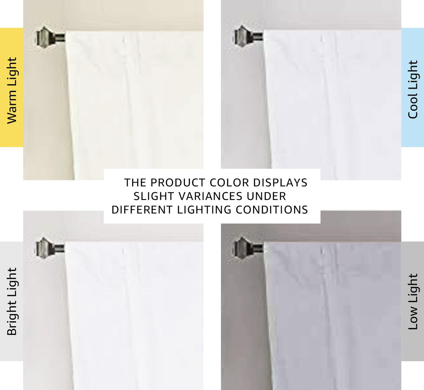 H.VERSAILTEX Pure White Curtain Thermal Insulated Tie Up Window Shade Light Blocking Curtains for Bathroom, Rod Pocket Panel- 42in Wide by 63in Long