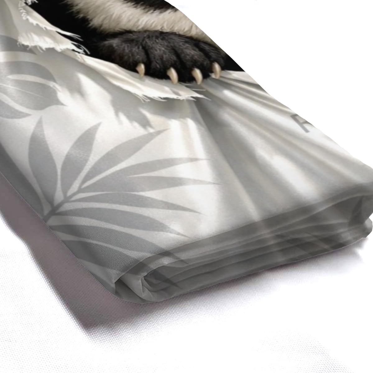 REZHOCH Cute Panda Shower Curtain 72x72Inch Fun Animal Hole Peeking Bath Curtain Waterproof Fabric Grayish White Rainforest Leaves Kid Adult Home Bathroom Decor with Hooks