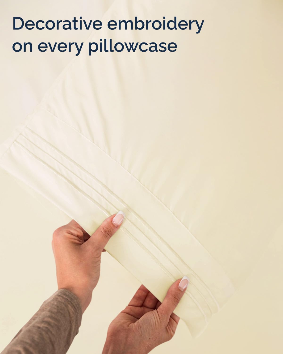 Twin Size 3 Piece Sheet Set - Comfy Breathable & Cooling Sheets - Hotel Luxury Bed Sheets for Women & Men - Deep Pockets, Easy-Fit, Extra Soft & Wrinkle Free Sheets - Off White Oeko-Tex Bed Sheet Set