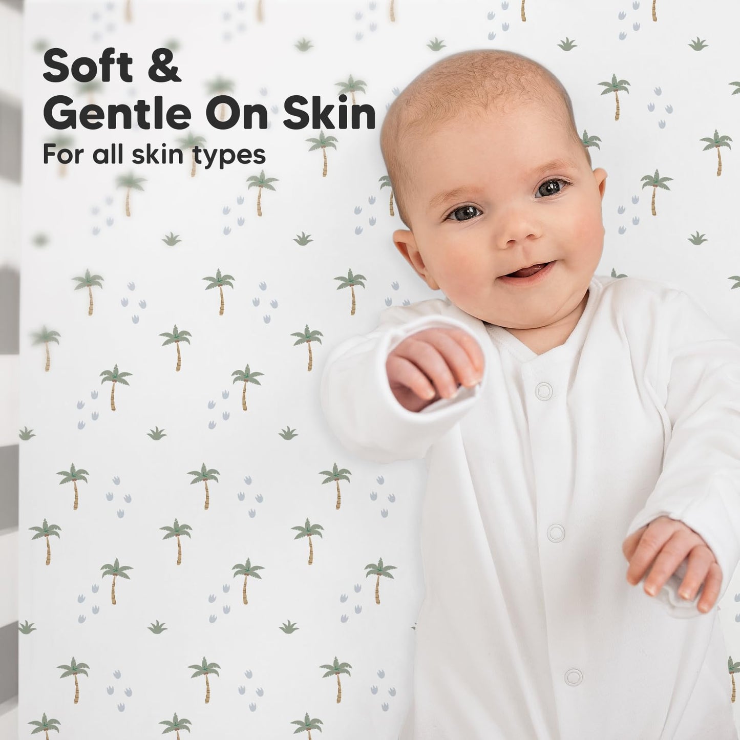 KeaBabies 2-Pack Organic Cotton Crib Sheets for Boys, Girls - 52x28 Fitted Crib Mattress Sheet Neutral, Breathable Cover for Baby Bed Set, Toddler Mattress, Soft & Cute Prints (Roarsome)