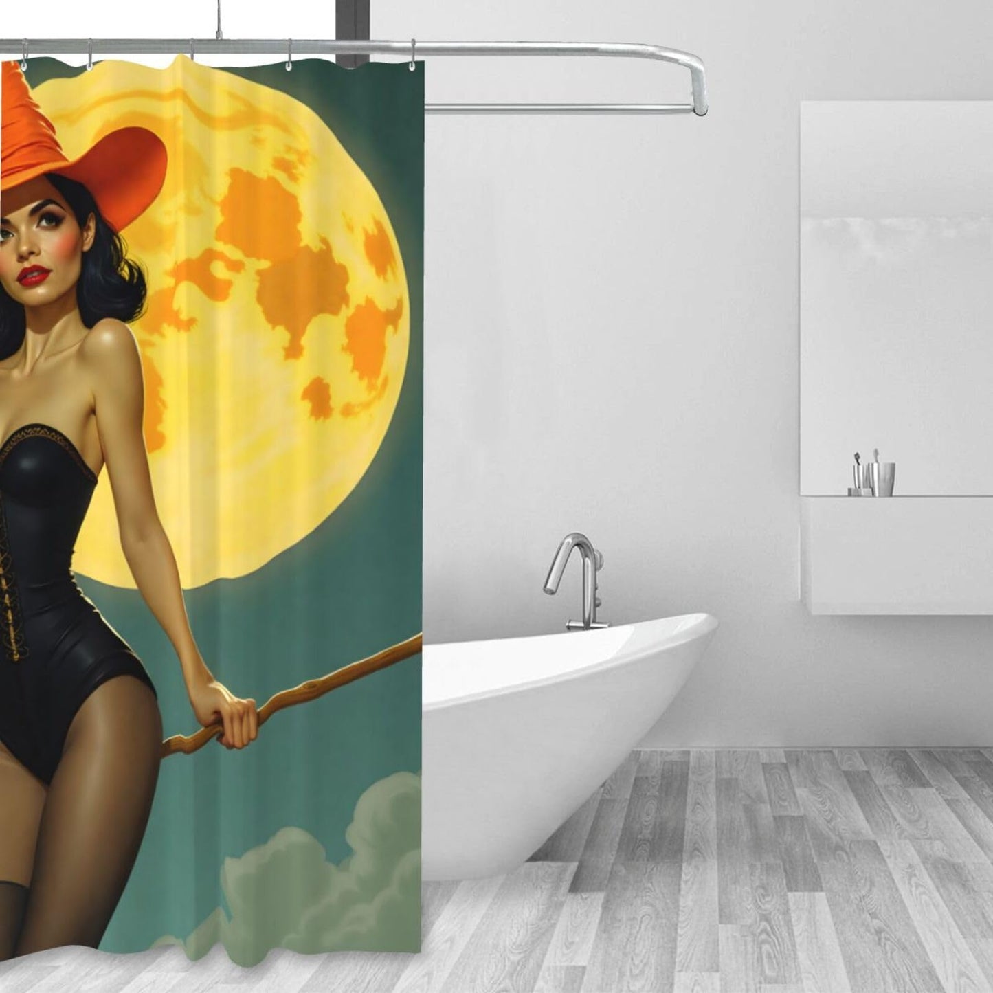 HEILIVIO Shower Curtain Witch Waterproof Fabric Stylish Durable Bathroom Decor,Quick-Dry,60x72inches,Includes Hooks