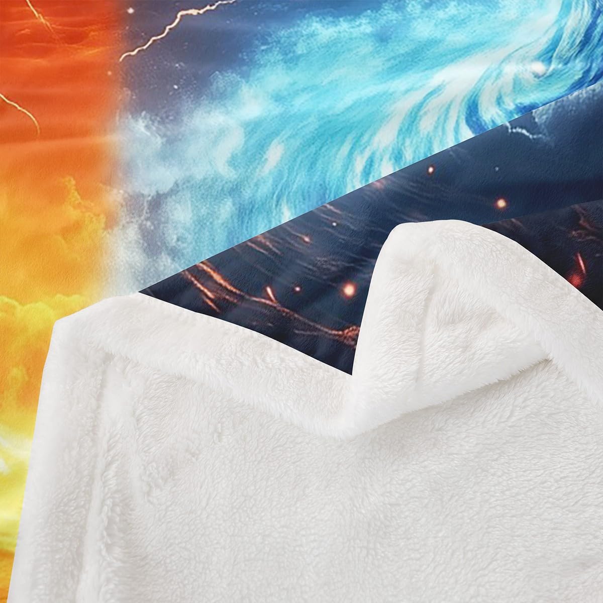 Erosebridal Tornado Fleece Blanket Lightning Sherpa Blanket 90"x90", Natural Disaster Scary Hurricane Fuzzy Plush Throw