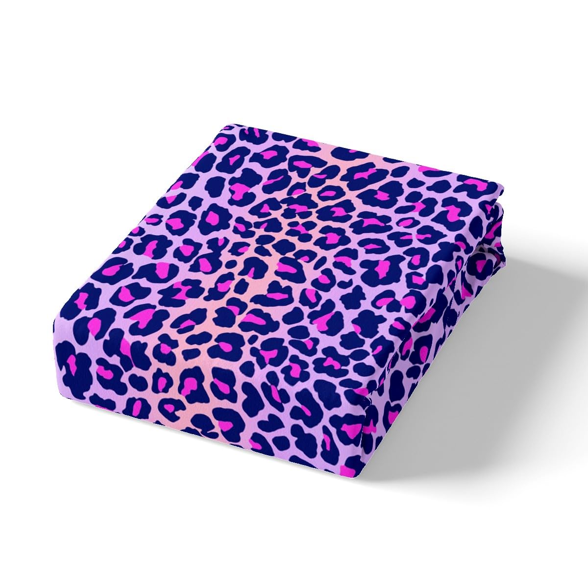 Feelyou Leopard Print Fitted Sheet Purple Cheetah Print Bedding Set Wild Animal Theme Bed Sheet Set for Girls Children Teens Bedroom Decor Stripe Bed Cover Twin Size with 1 Pillow Case