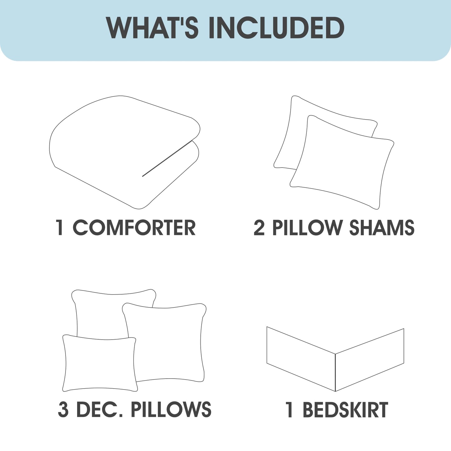 LANCO MODERN LIFESTYLE 7 Piece California King Comforter Set, Green White, Floral Embroidery, Microfiber Pleating Bedding Set for All Seasons with Comforter, Bed Skirt, Pillow Shams and Decor Pillows