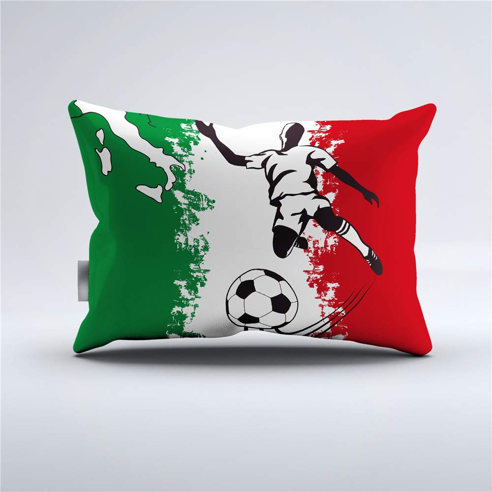 REALIN Italian Football Team Soccer Duvet Cover Set Ball Game Bedding Italy Flags Bed Sets 3/4PCS Quilt Covers/Sheets/Pillow Shams,Twin/Full/Queen/King