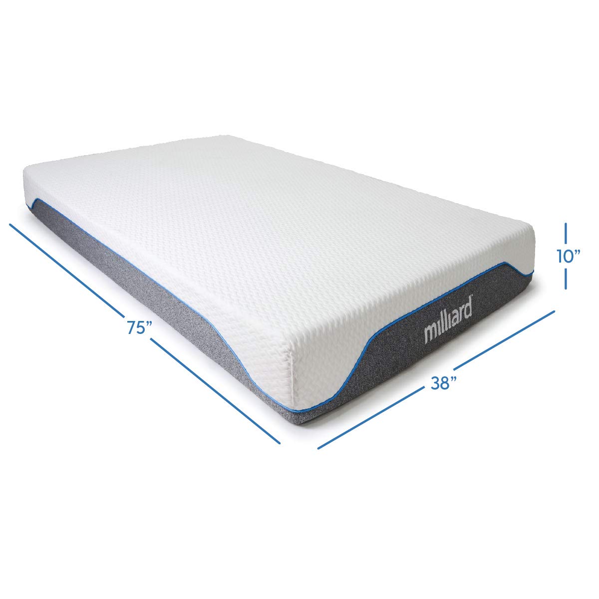 Milliard 10-Inch Memory Foam Twin Size Mattress, Pressure-Relieving - Firm Memory Foam Mattress, Best Mattress for Classic Comfort, Restful Sleep Mattress Firm - Soft Memory Foam Mattress