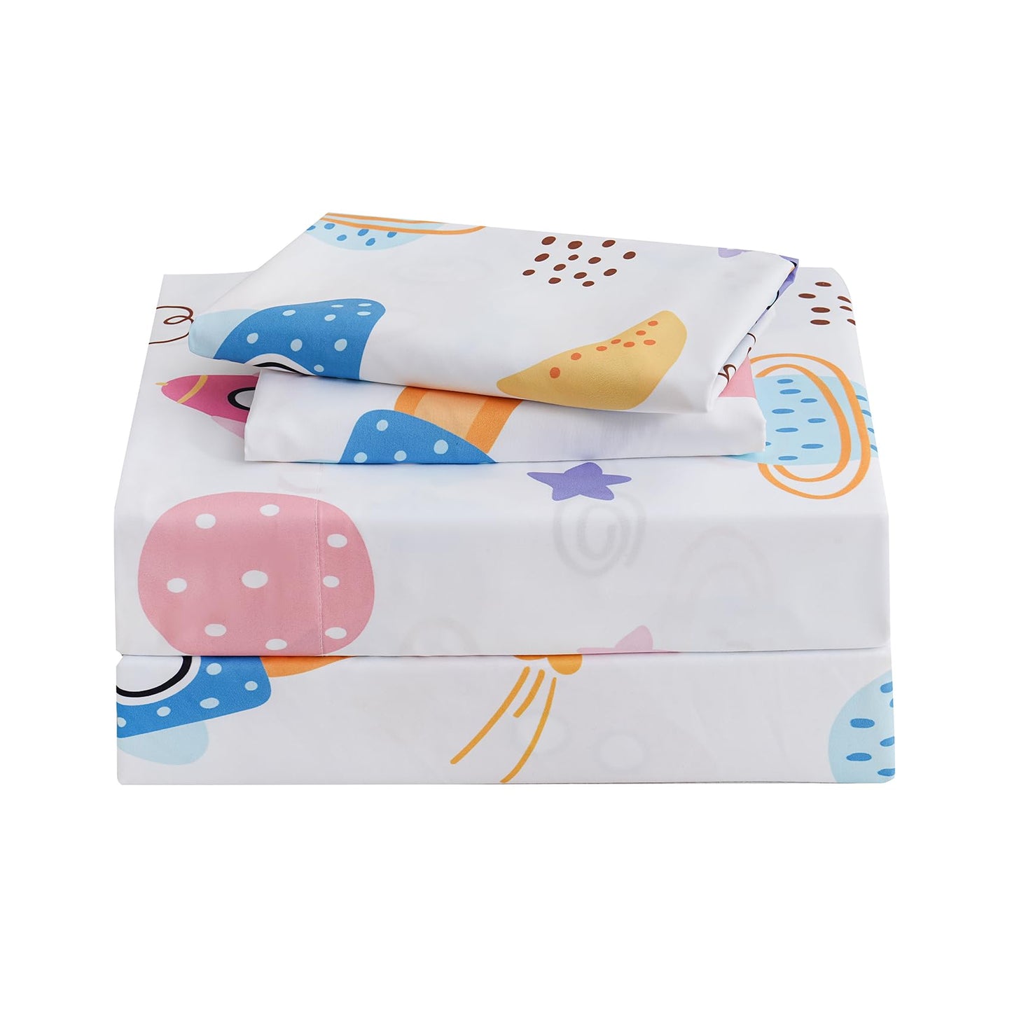 Ocharo Rocket Pattern Full Size Sheet Sets for Boys Girls,Soft Universe Galaxy Bed Sheets 4 Pieces - Cozy Breathable & Machine Washable - Rocket Spaceship Planet Bedding Set for Toddlers Teens
