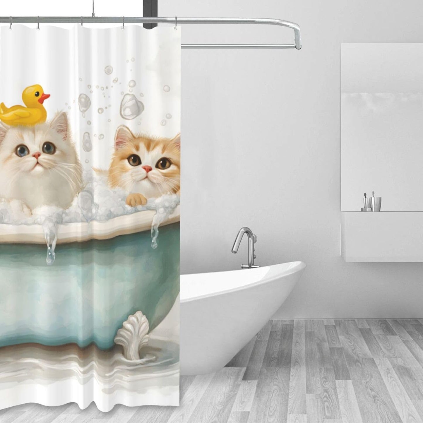 HEILIVIO Shower Curtain Cut cat Waterproof Fabric Stylish Durable Bathroom Decor,Quick-Dry,60x72inches,Includes Hooks