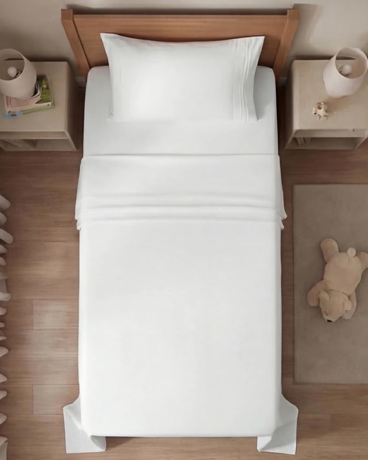 Twin Size 3 Piece Sheet Set - Comfy Breathable & Cooling Sheets - Hotel Luxury Bed Sheets for Women & Men - Deep Pockets, Easy-Fit, Extra Soft and Wrinkle Free Sheets - White Oeko-Tex Bed Sheet Set