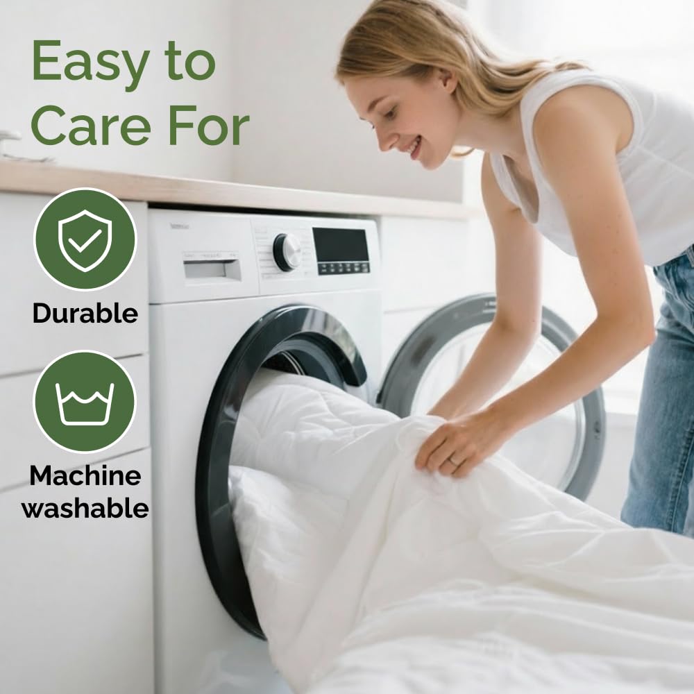 Waterproof Cooling Mattress Protector - Mattress Cover Queen Size - Viscose Made From Bamboo - Soft, Breathable, Noiseless & Washable - Fitted Sheet Style & All Round Protection - (60" x 80") White