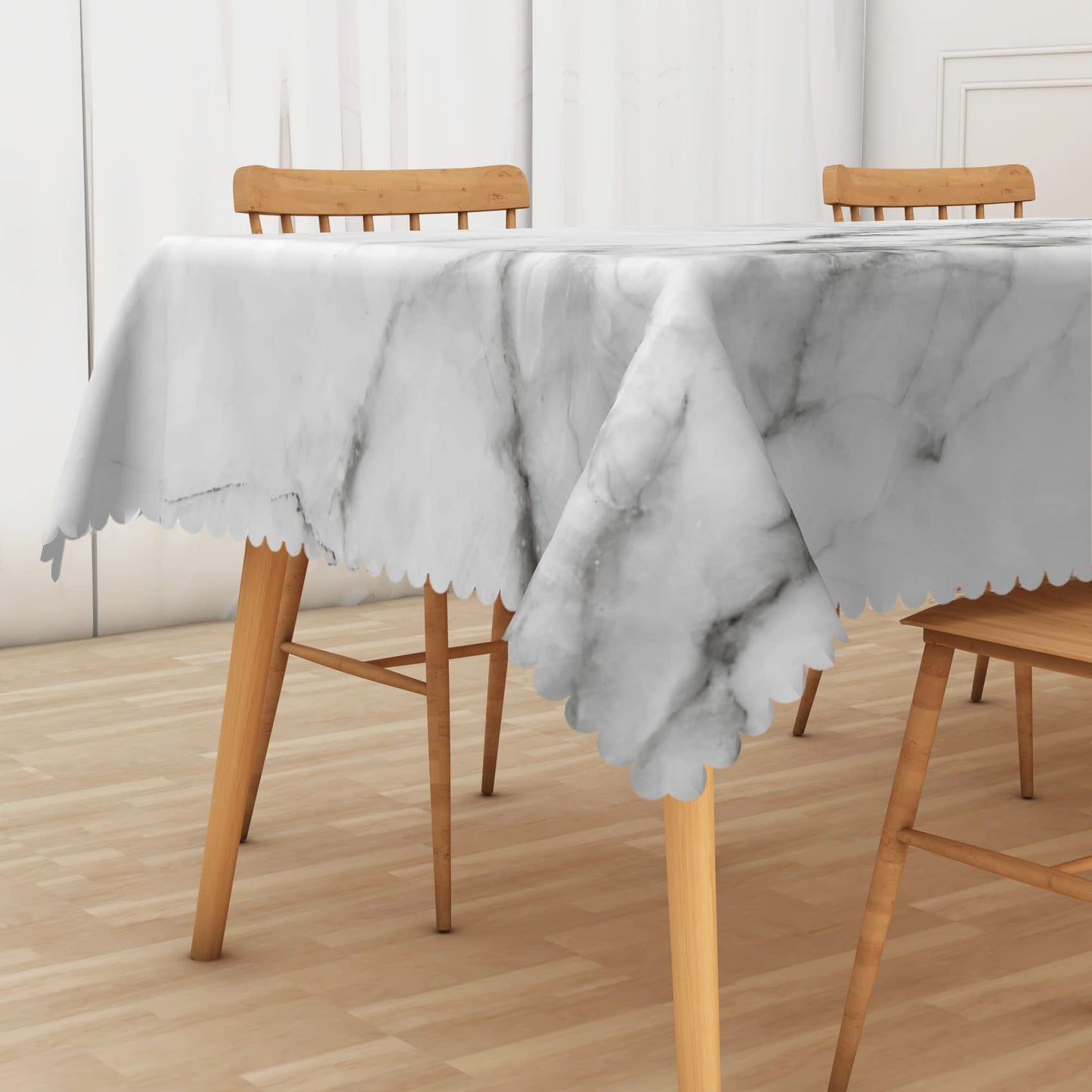 SIEDYCV Abstract White Grey Marble Texture Tablecloth, 60x120 Inch Modern Luxury Black Crack Ink Art Rectangle Table Cloth,Waterproof Fabric Table Cover for Kitchen Dining Room Patio Home Party Decor