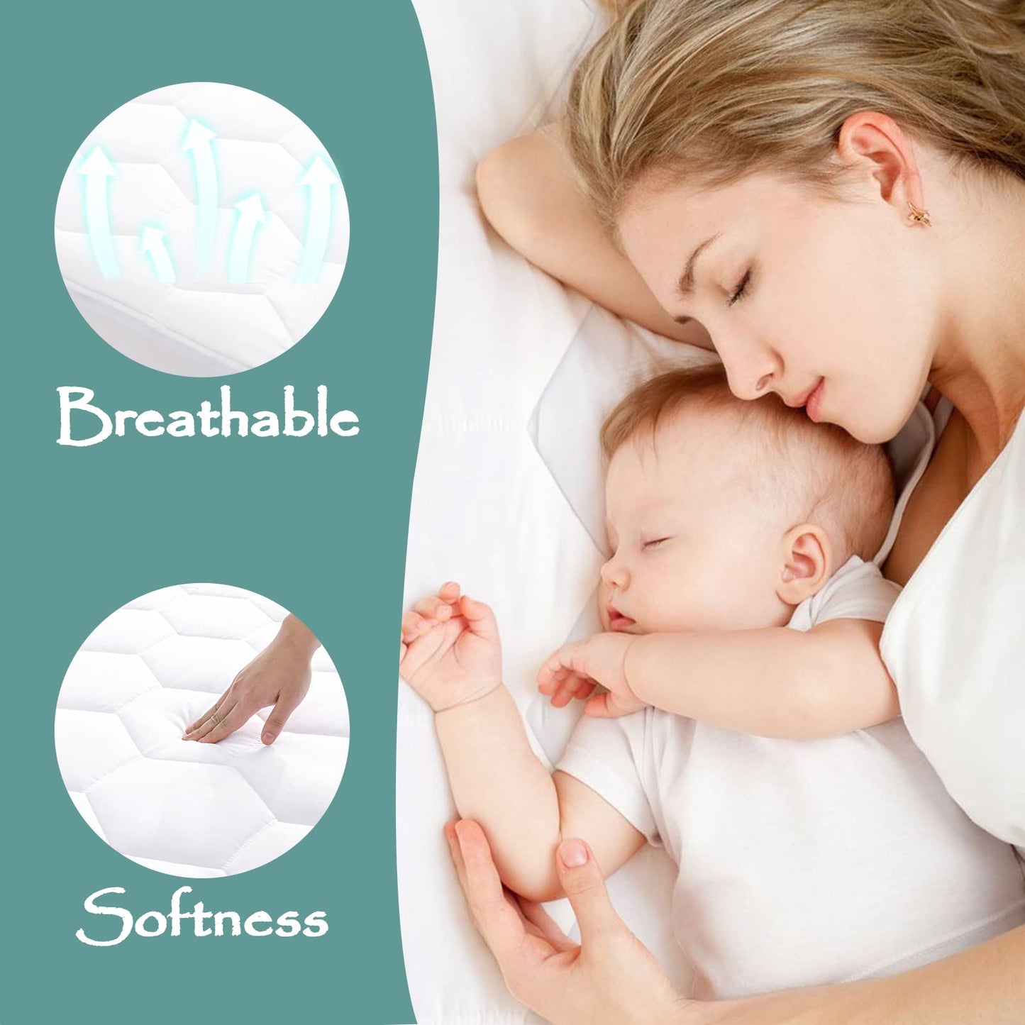 Twin Quilted Waterproof Mattress Pad Cover,Soft Mattress Pad Cover, Waterproof Mattress Protector Stretches up to 16” Deep Pocket-Hollow Alternative Filling-Cooling Mattress Topper