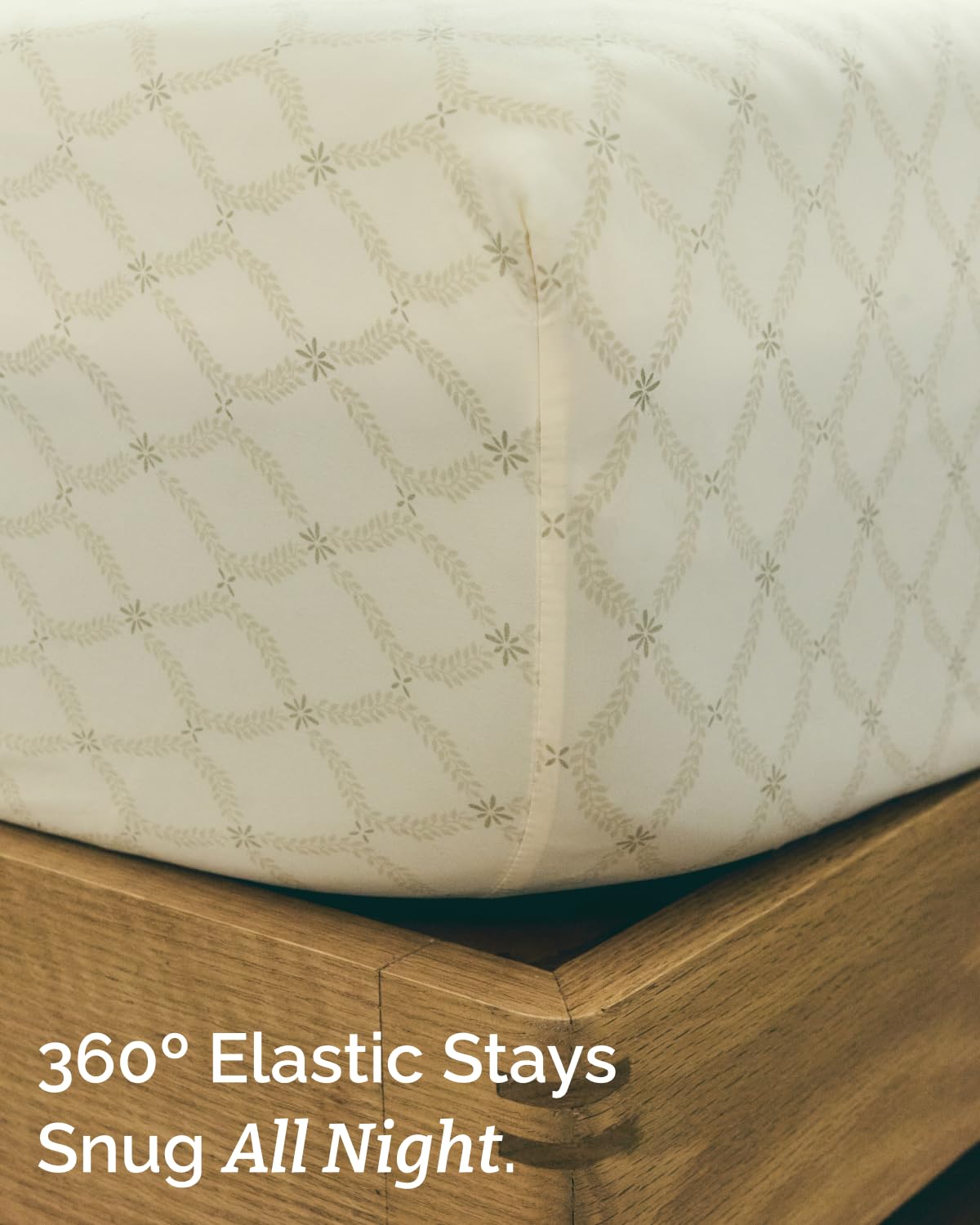 Floral Sheets - Neutral Floral Bed Sheet Set - 1 Flat & 1 Fitted & 2 Pillowcases w/ Deep Pockets - Comfy, Wrinkle & Fade Free Boho Botanical Bedding - Ultra-Soft, Breathable & Cooling - Queen Size