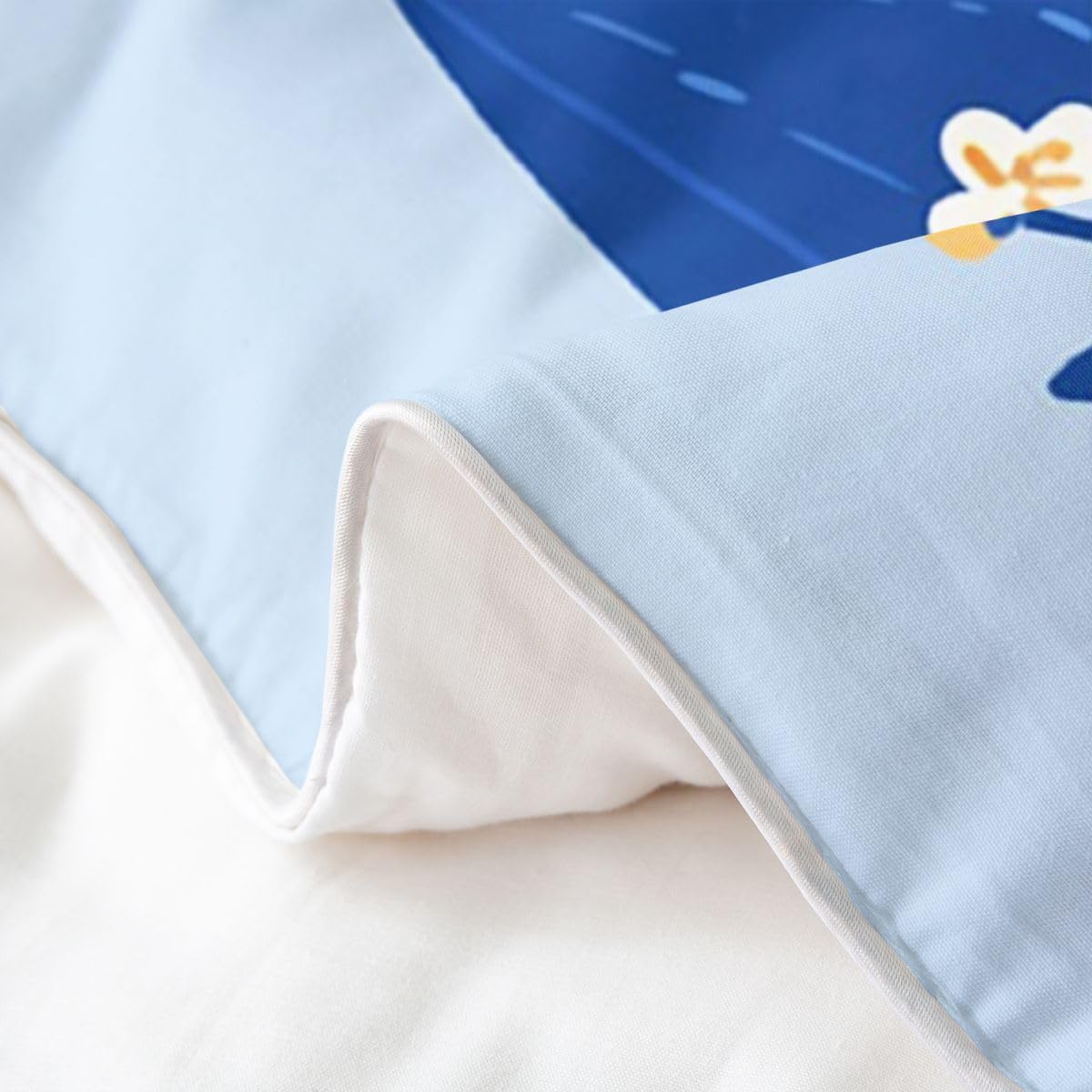 Erosebridal Spring Floral Bedding Set Full Blue Flowers 100% Cotton Duvet Cover Blue Botanical Garden Comforter Cover for Kids Girls Boys Adults Floral Branches Pastoral Bedclothes 3 Pcs