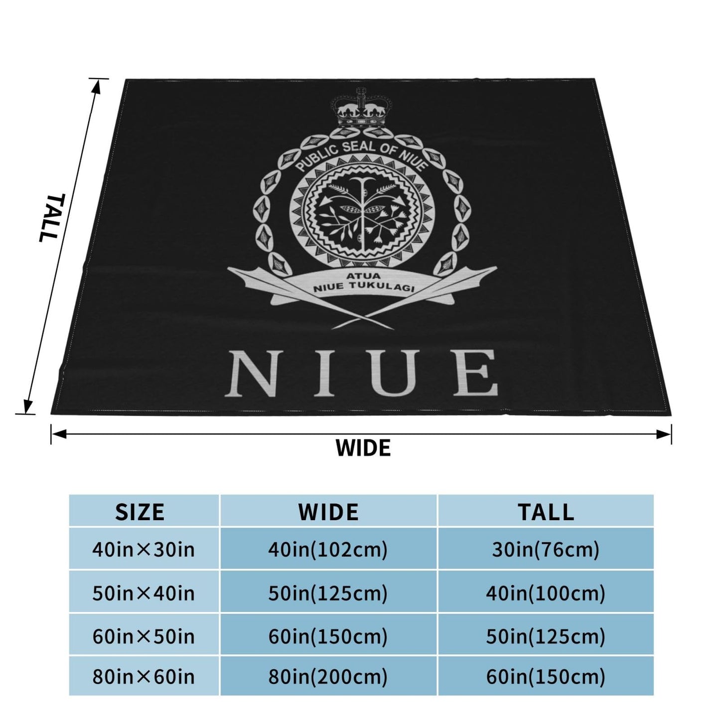 Niue Flag Logo Blanket Super Soft Flannel Blanket Comfy Couch Lightweight Blankets Warm Plush Throw Blankets for Couch, Bed, Sofa Cozy for All Seasons 80"X60"