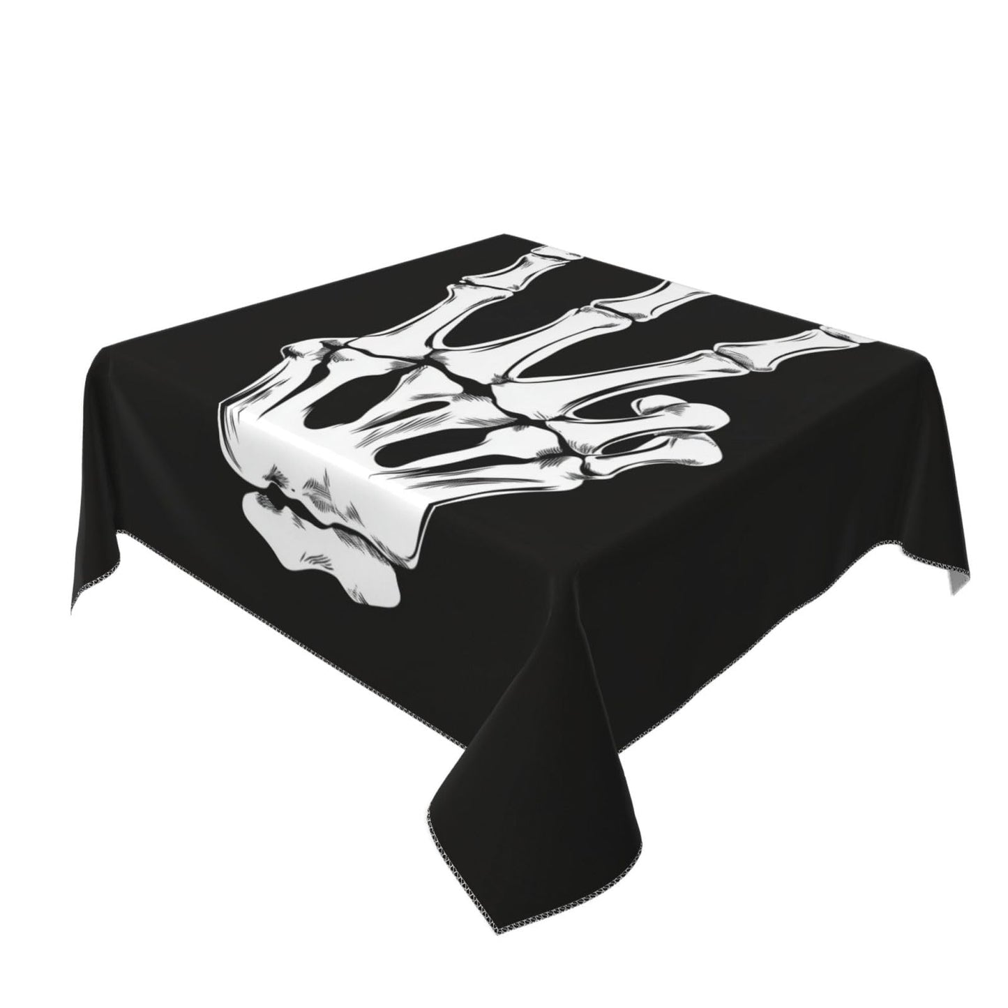 Entemne Square Table Cloth 55x55 Inch Gothic Human Hand Skeleton Tablecloth Washable Soft Wrinkle Free Dust Proof Card Table Cover for Tea Party Picnic Kitchen Dining Decor