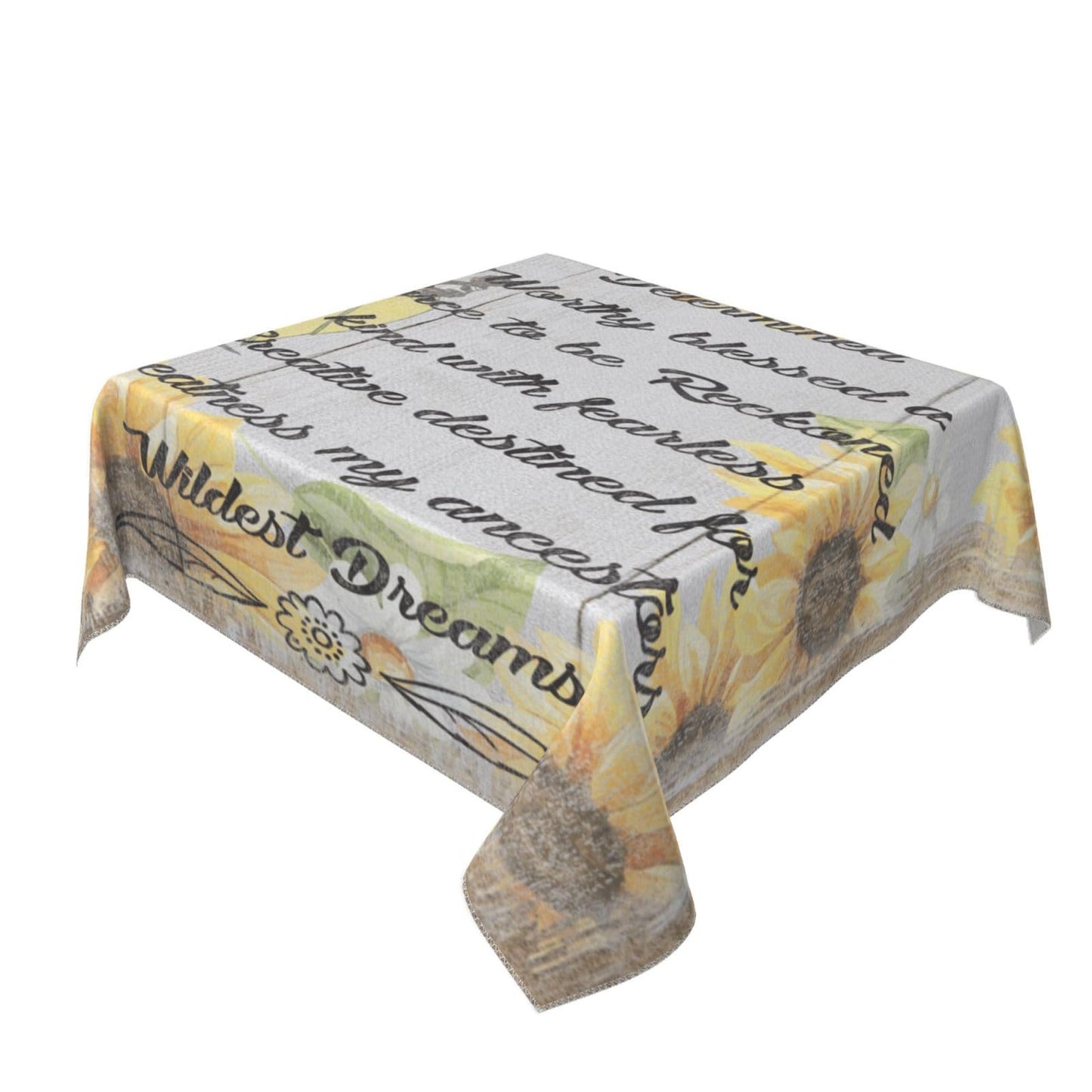 African America Women Inspirational Quote 55 - Inch Square Tablecloth - Wrinkle - Resistant Polyester Table Cover for Dining Room, Parties & Events