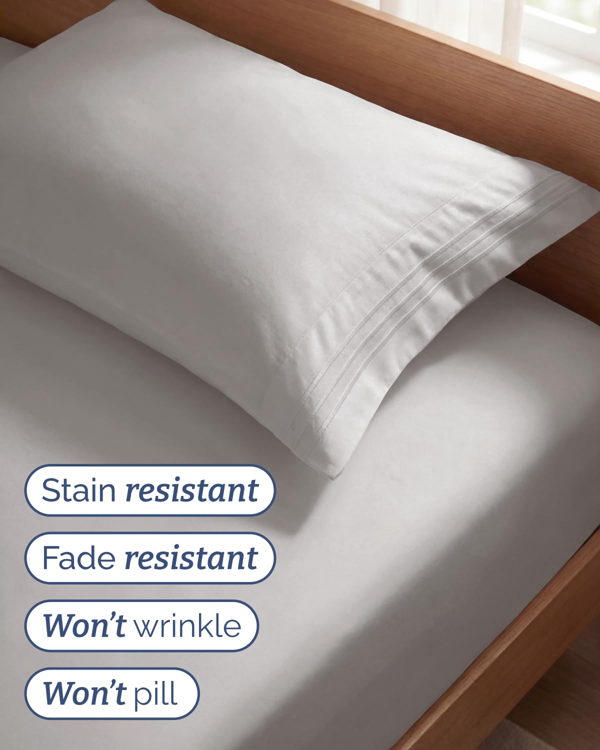 Twin Size 3 Piece Sheet Set - Comfy Breathable & Cooling Sheets - Hotel Luxury Bed Sheets for Women and Men - Deep Pockets, Easy-Fit, Soft and Wrinkle Free Sheets - Light Grey Oeko-Tex Bed Sheet Set