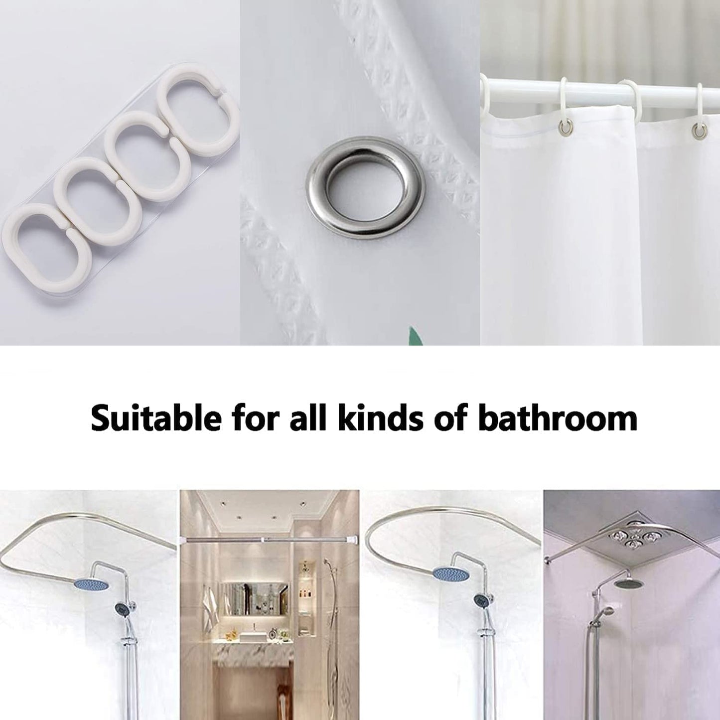 Bathroom 4 Pieces Set Shower Curtain Elvsi Bathroom Decor or Gifts 72 X 72