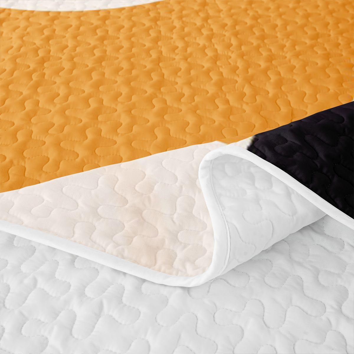 Erosebridal Boho Mid Century Quilt Twin Size - Geometric Circle Minimalist Style Bedspread Bohemian Abstract Bed Coverlet with 1 Pillowcase
