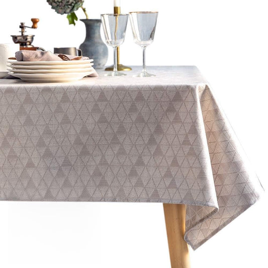 GLORY SEASON Waterproof Oilproof Wipeable Tablecloth Rustic Linen Style Fabric with TPU Vinyl Table Cloth Rectangle Table Cover for Kitchen Dining and Buffet Parties Camping