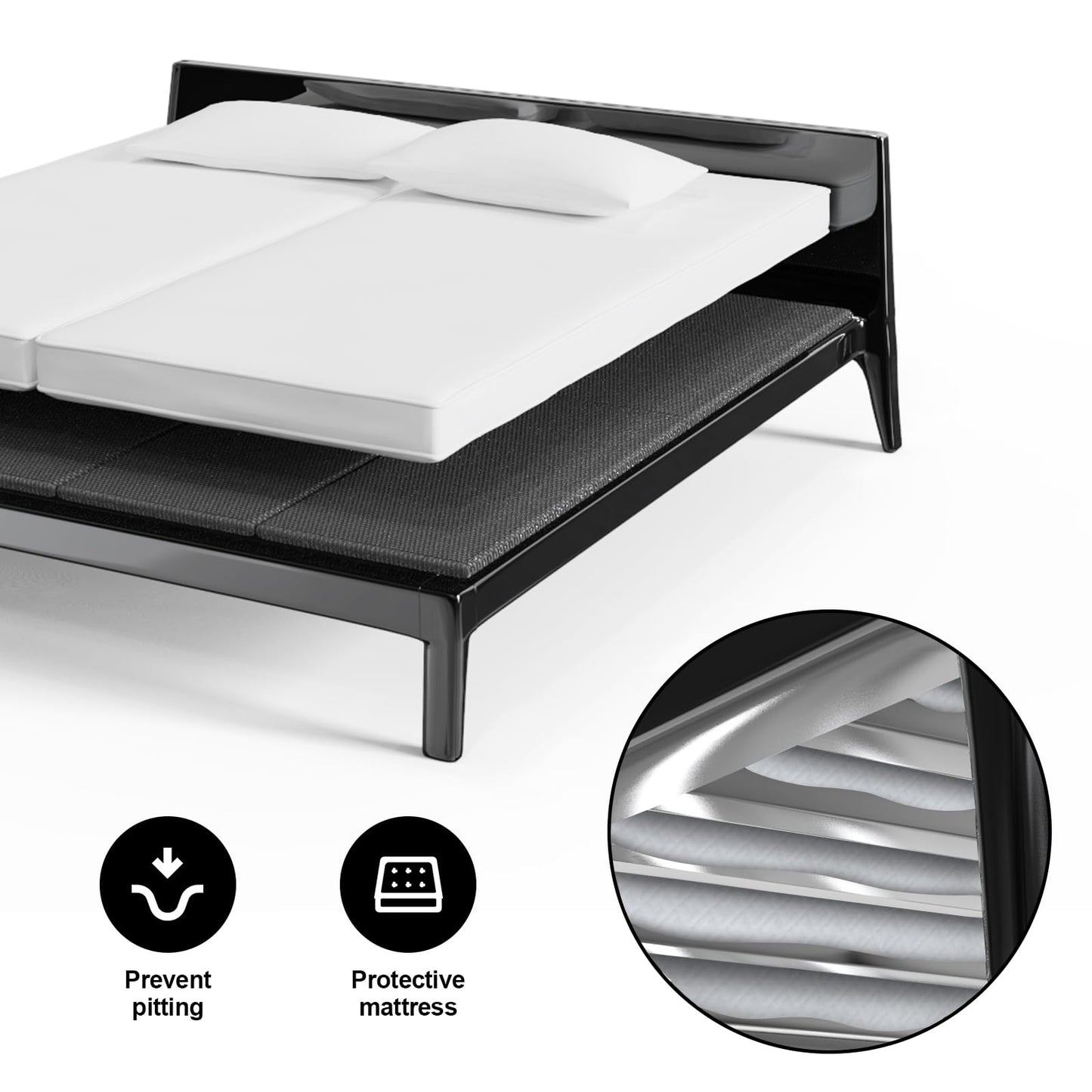 Irrical Light and Thin Bunkie Board Queen Size 57.5x80'', Large Double Bed 10MM, Bed Support Flat Noodles,Light and Thin, Breathable, Noise Minimizing