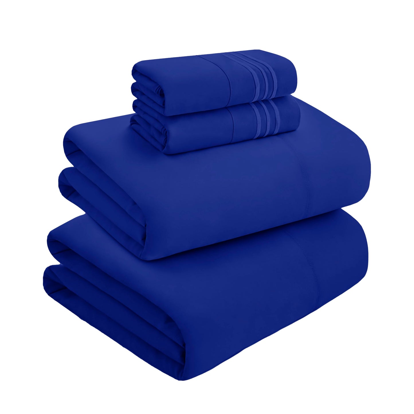 Mocassi Full Size 4-Piece Bed Sheet Set - 1800 Premium Hotel Quality Microfiber 18-24 Inches Extra Deep Pocket Fitted Sheet- Luxury Soft, Breathable, Wrinkle, and Fade Resistant, Imperial Blue