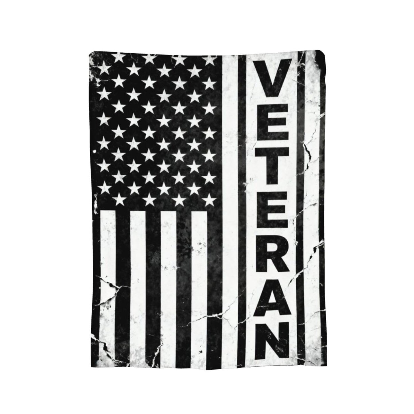 Veteran Patriotic Army American Flag Premium Fleece Blanket, Ultra-Soft Plush Throw Blanket for Bed, Couch & Travel 80"x60"