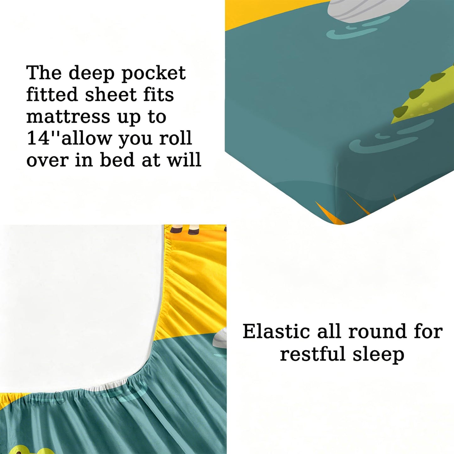 MUSOLEI Cute Animal Fitted Sheets Twin Animal Sheets Set Girls Sheet Set Jungle Sheet Deer Bedsheet Fox BedSheet Rabbit bedsheets for Kids (Twin)