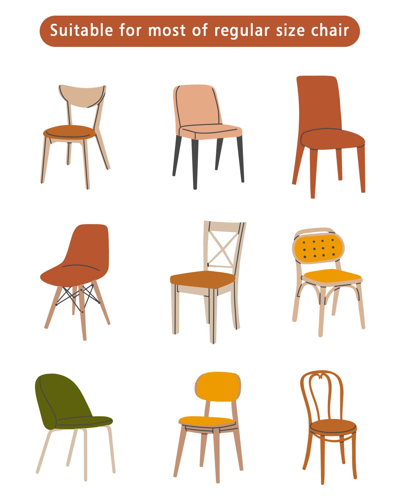 Anzona Navy Blue Chair Back Covers for Dining Room, Farmhouse Solid Navy Blue Color Linen Polyester Back Chair Protector, Rustic Modern Art 6 Pcs Dining Chair Seat Covers for Hotel, 20 x 19 Inches