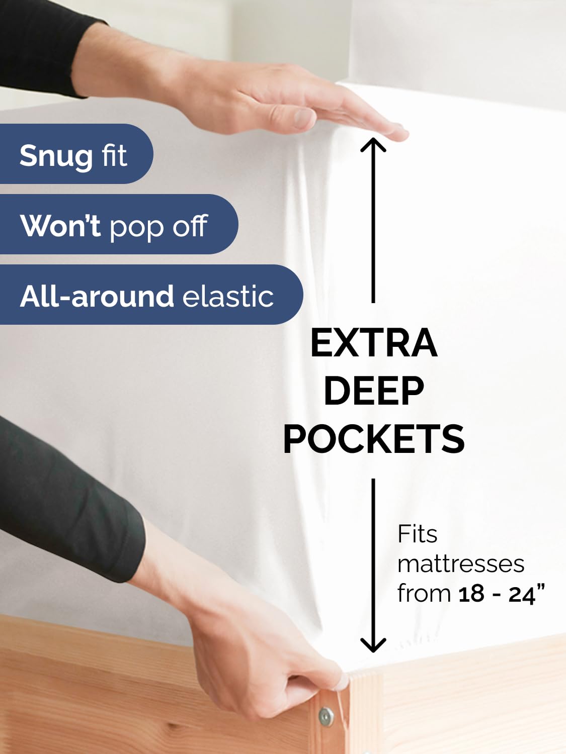 Extra Deep King Sheet Set - 6 Piece Breathable and Cooling Sheets - Hotel Luxury Bedding for Women, Men, Kids & Teens - Easy & Secure Fit - Soft and Wrinkle Free - Extra Deep Pockets - Antique White