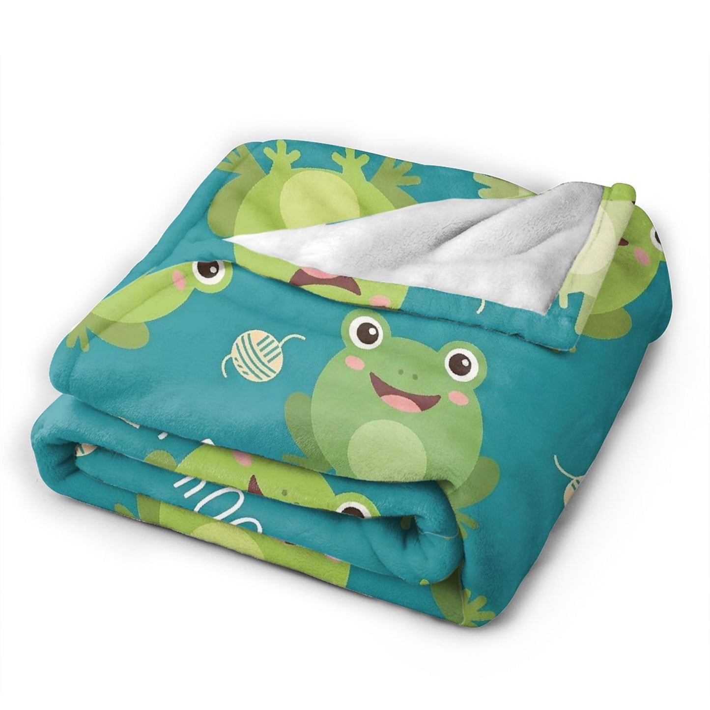Gbuzozie Cute Frogs Fleece Blanket Lightweight Ultra-Soft Cartoon Animals Throw Blanket for Sofa Couch Bed Camping Travel - Super Soft Cozy Microfiber Blanket 50"X40"