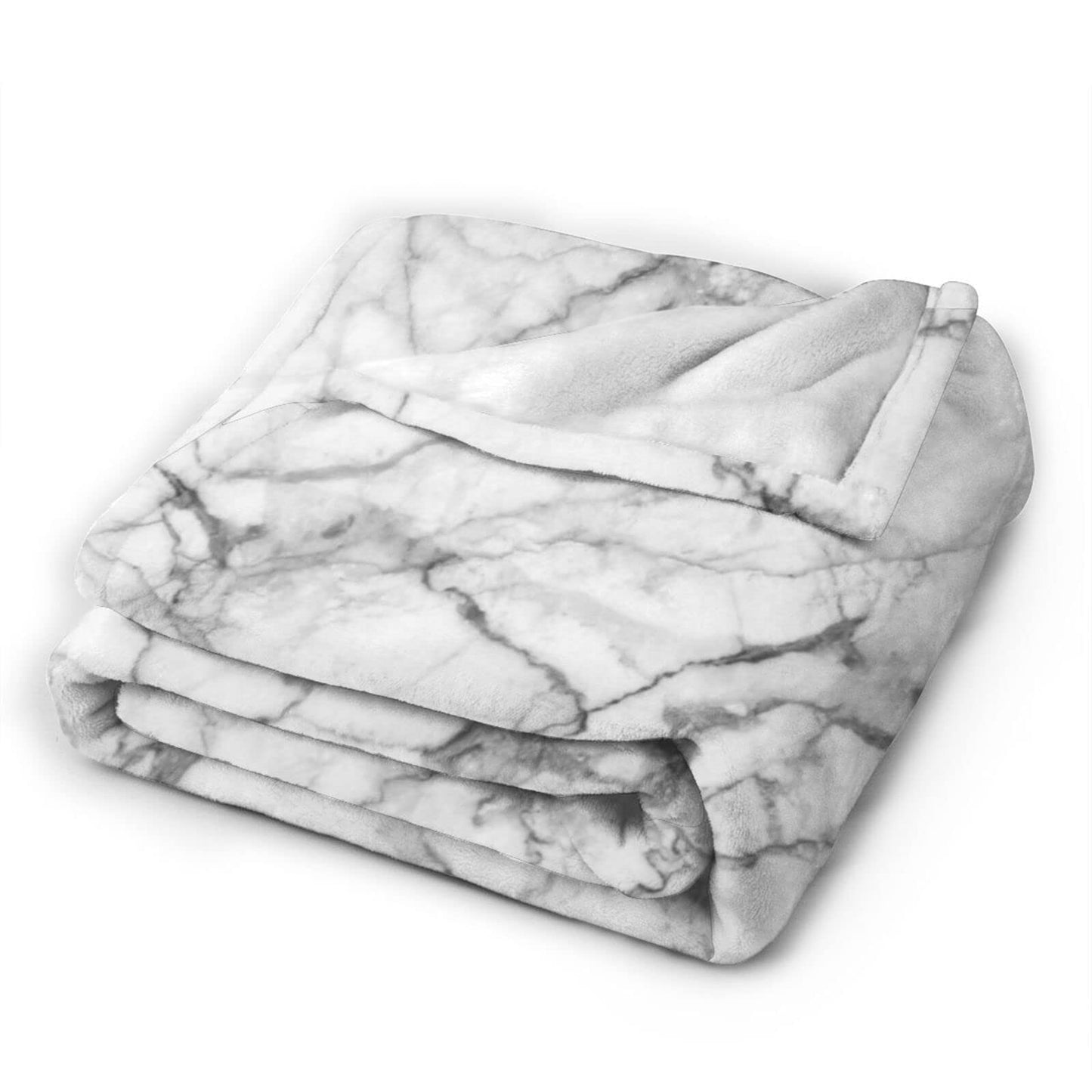 Abucaky Black and White Marble Fleece Throw Blanket Ultra Soft Cozy Decorative Flannel Blanket for Home Bed Couch Chair Travel 60x50in