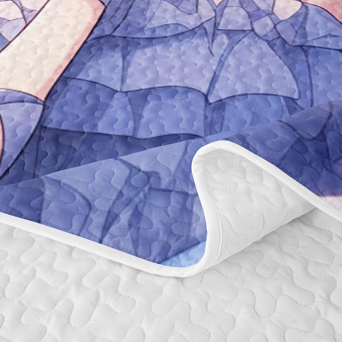 Erosebridal Japanese Girl Quilts Twin Size - Anime Gift Bedspread Coverlet Set, Cherry Blossoms Quilt Coverlets 2Pcs (Only 1 Pillowcase)
