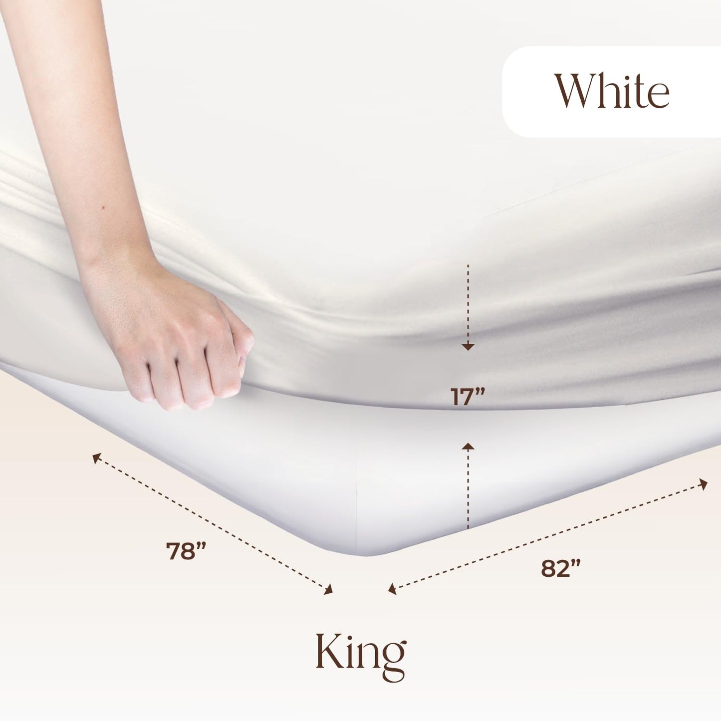 Whisper Organics, 100% Waterproof Mattress Protector - Pique Textured Weave, Breathable Soft & Durable - King Mattresses Cover - GOTS Certified Organic - White, 17" Deep Pocket, 78x82 Inch