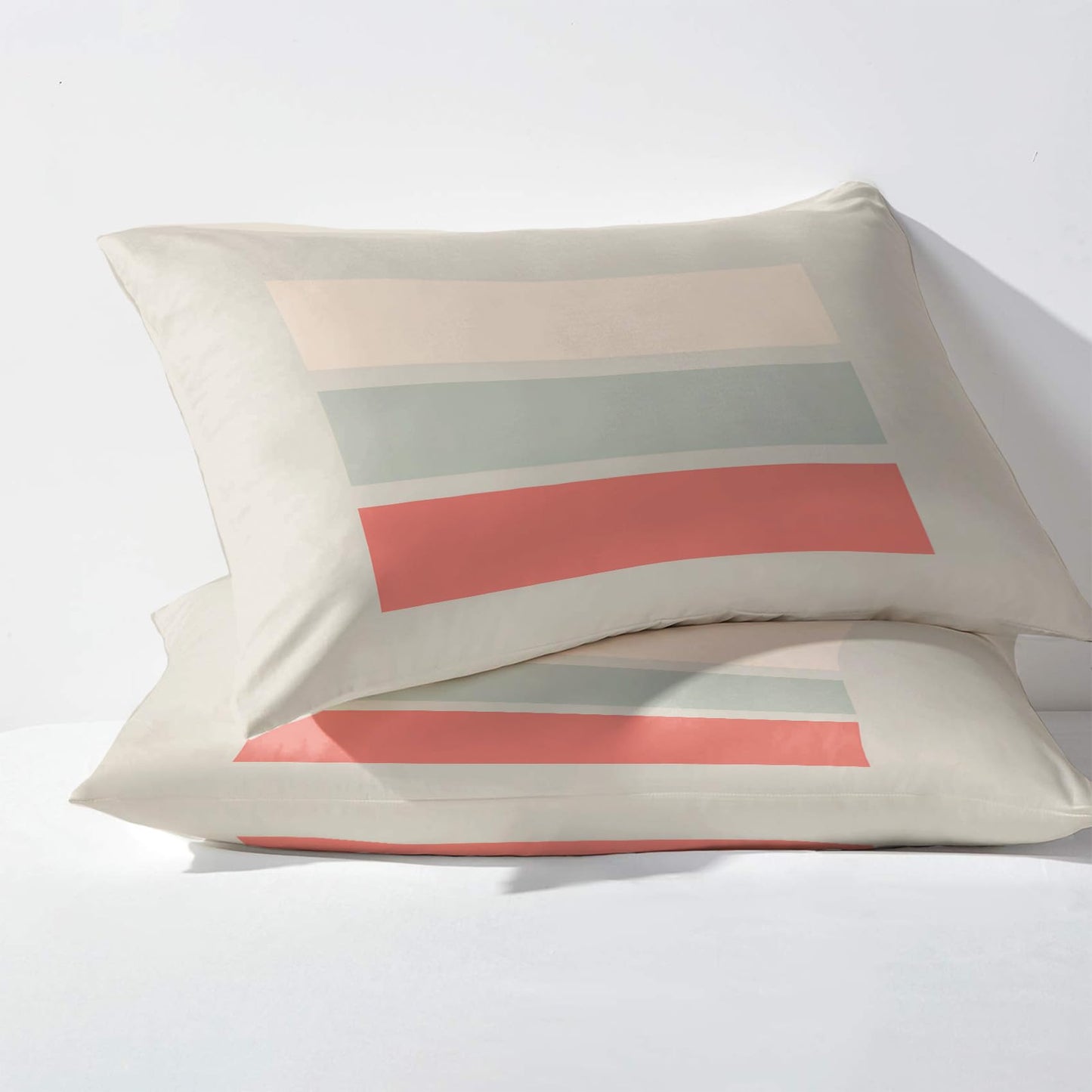 NOGAWA Mid Century Modern Sheets Twin, Geometric Minimalist Abstract Bed Sheets, Deep Pocket & Soft Microfiber Bedding Sheets & Pillowcases 3 Piece - Fitted Sheet & Flat Sheet & Pillow Case