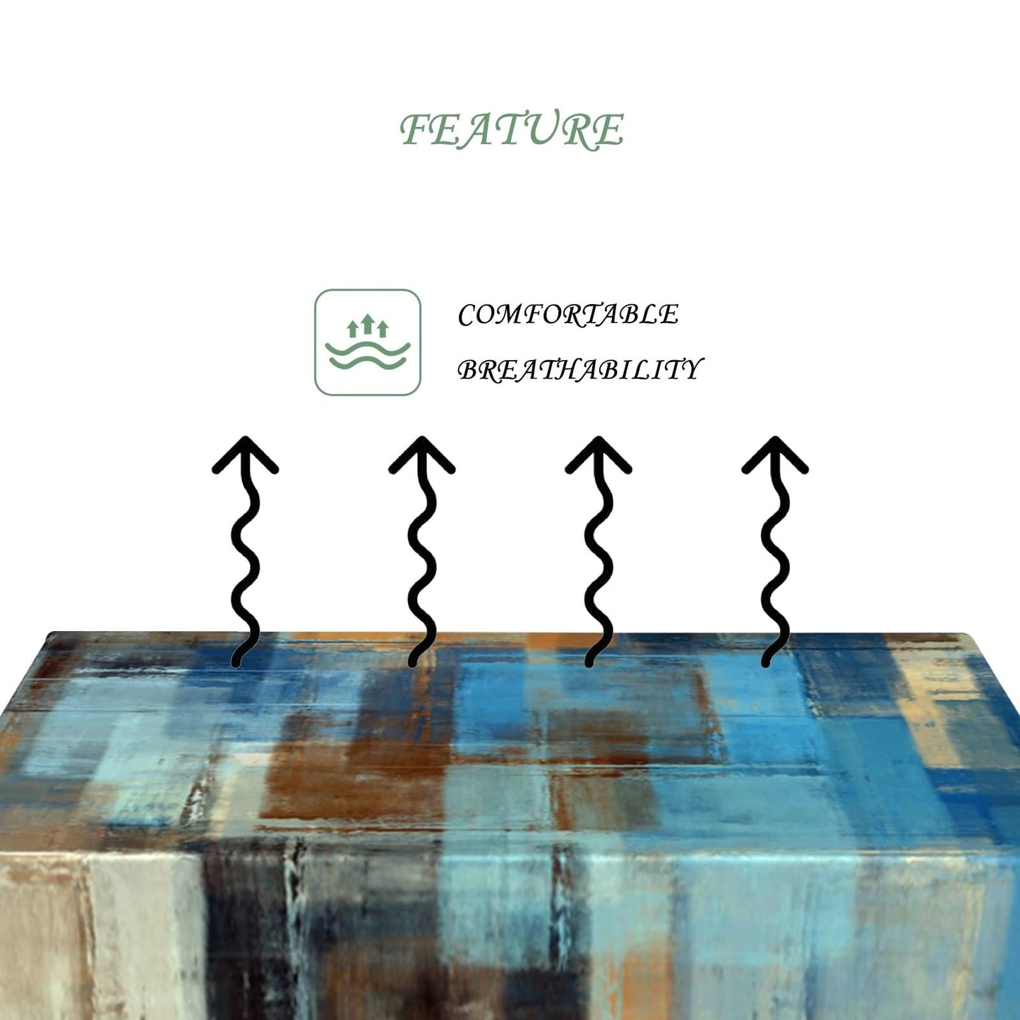 ggaimwf 60x102 Inch Modern Abstract Art Rectangle Tablecloth Blue Brown Gradient Painting Geometric Color Block Grunge Table Cloth Waterproof Durable Table Cover for Kitchen Picnic Bedroom Home Party